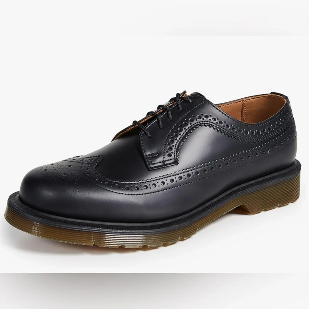 DR MARTENS 3989 Mono Brogue Lace Up Black Oxford Leather Shoes Men’s US13 EU47